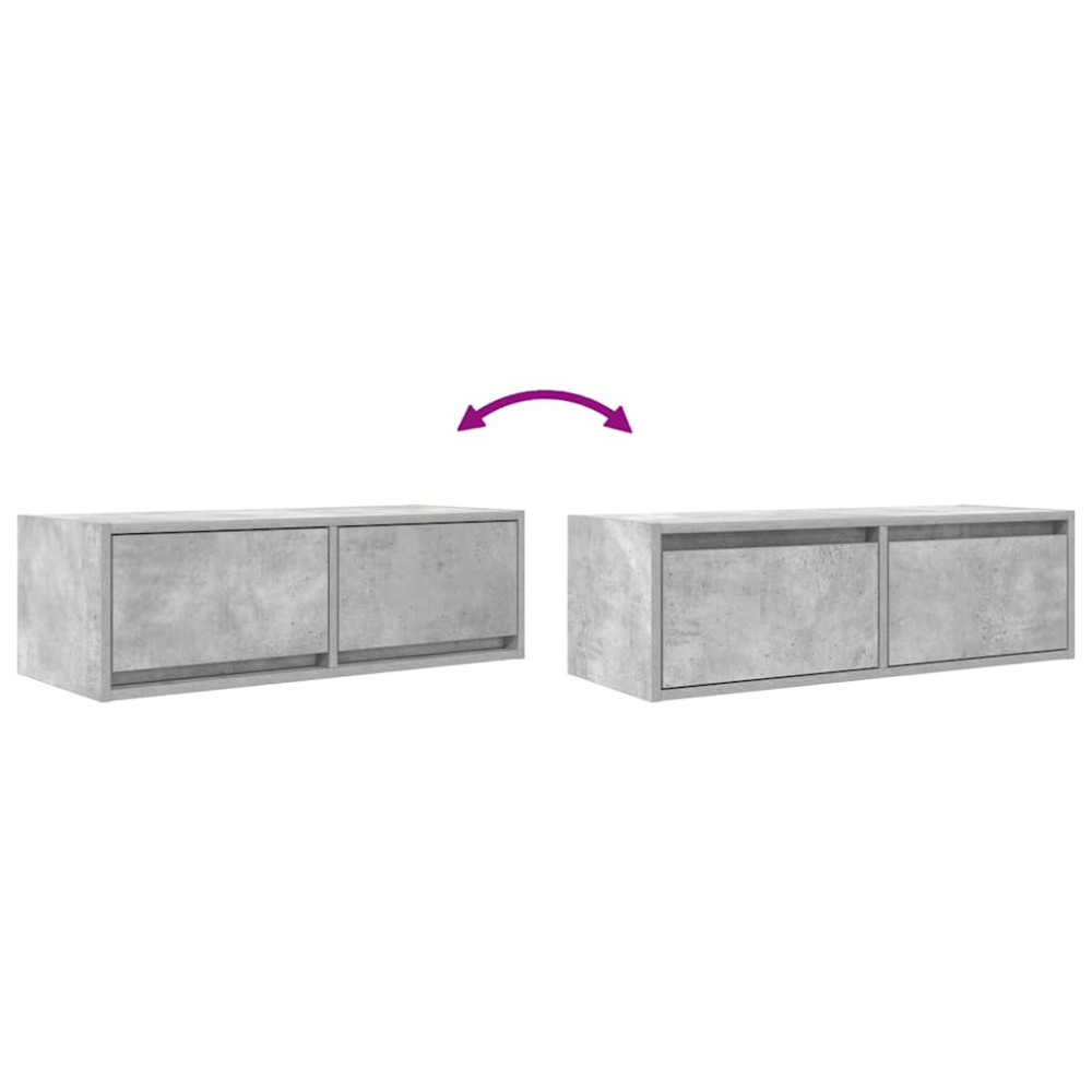Produktbild för TV-bänkar 2 st betonggrå 80x31x25,5 cm konstruerat trä