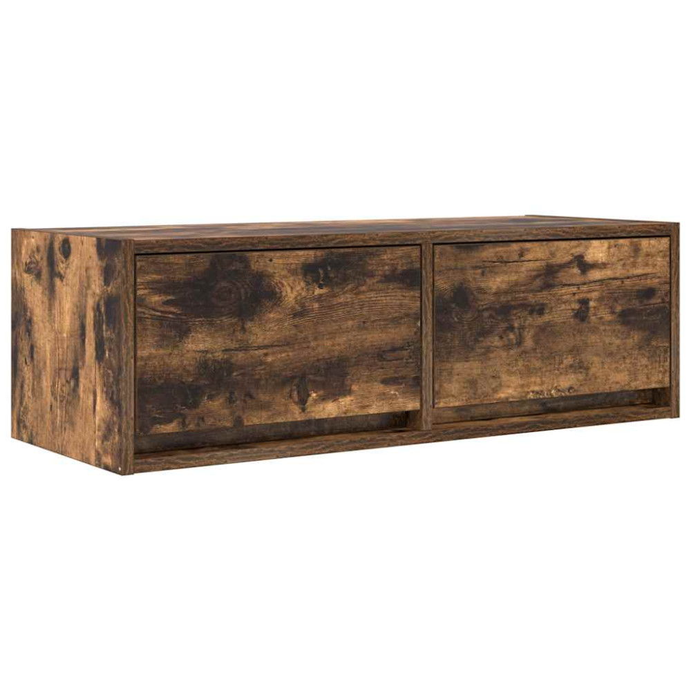 Produktbild för TV-bänkar 2 st rökt ek 80x31x25,5 cm konstruerat trä