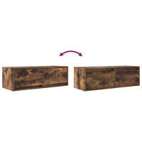 Produktbild för TV-bänkar 2 st rökt ek 80x31x25,5 cm konstruerat trä