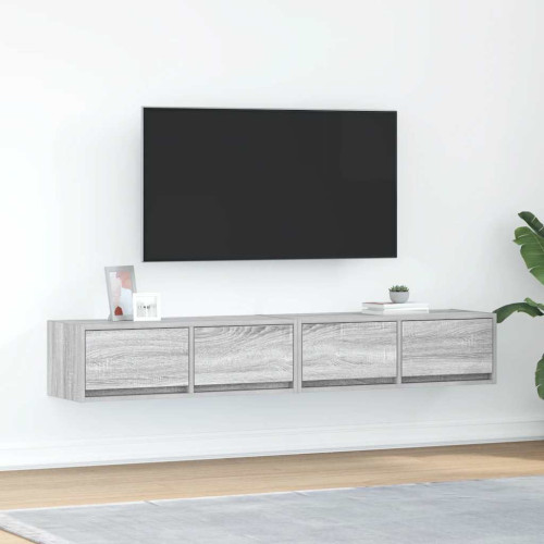 vidaXL TV-bänkar 2 st grå sonoma 80x31x25,5 cm konstruerat trä