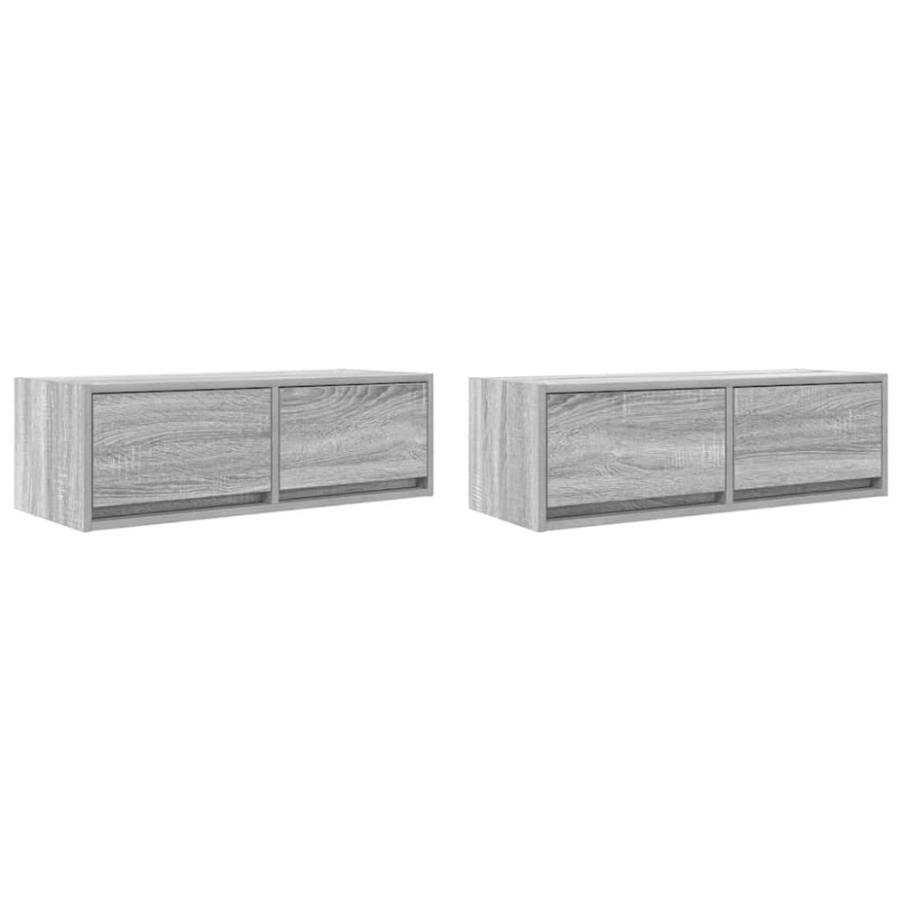 Produktbild för TV-bänkar 2 st grå sonoma 80x31x25,5 cm konstruerat trä