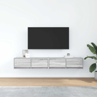 Produktbild för TV-bänkar 2 st grå sonoma 80x31x25,5 cm konstruerat trä