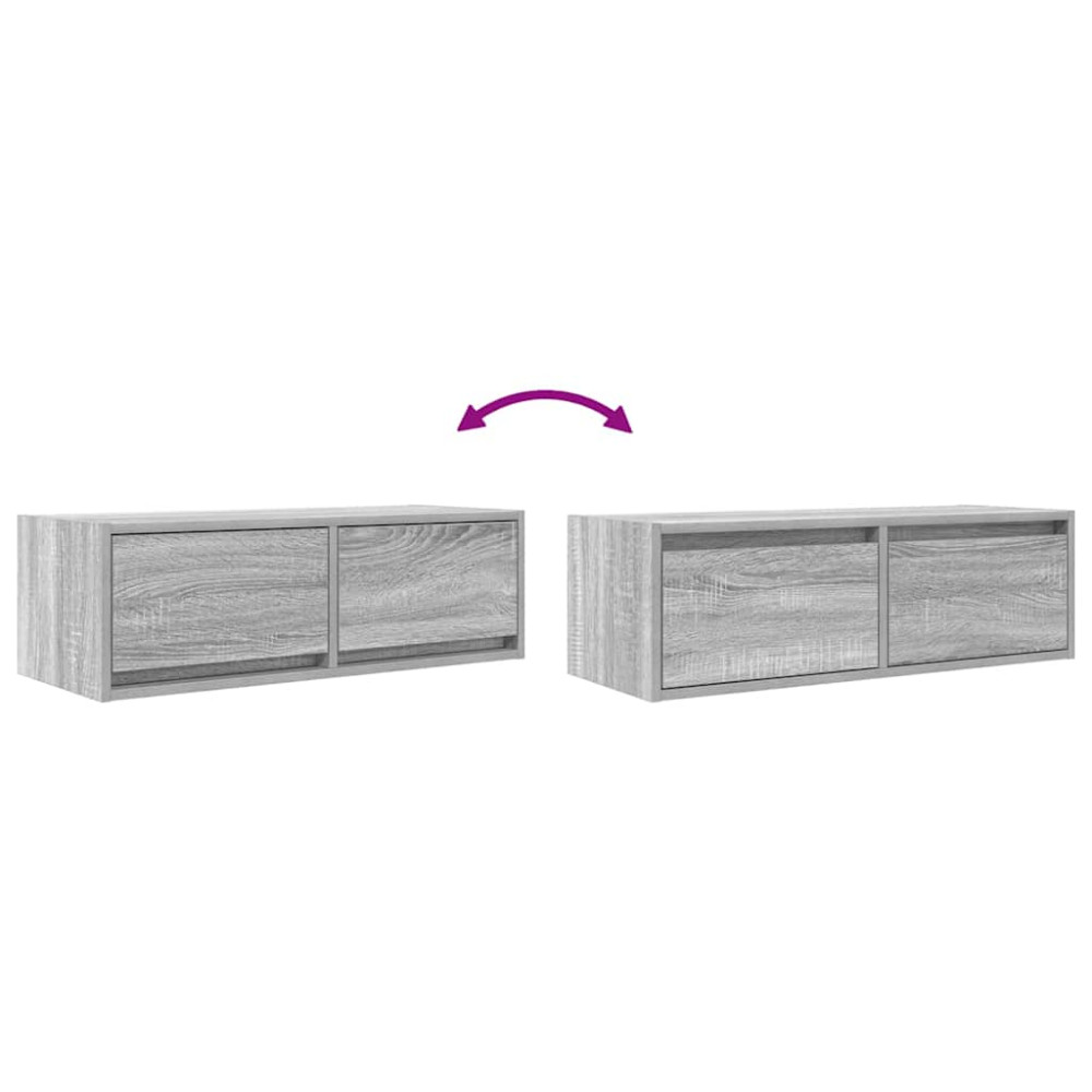 Produktbild för TV-bänkar 2 st grå sonoma 80x31x25,5 cm konstruerat trä