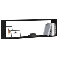 Produktbild för Vägghyllor Cube 2 st svart ek 100x15x30 cm konstruerat trä