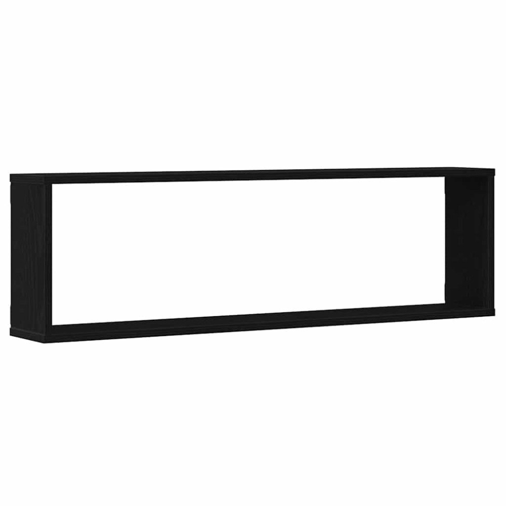 Produktbild för Vägghyllor Cube 2 st svart ek 100x15x30 cm konstruerat trä