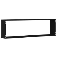 Produktbild för Vägghyllor Cube 2 st svart ek 100x15x30 cm konstruerat trä
