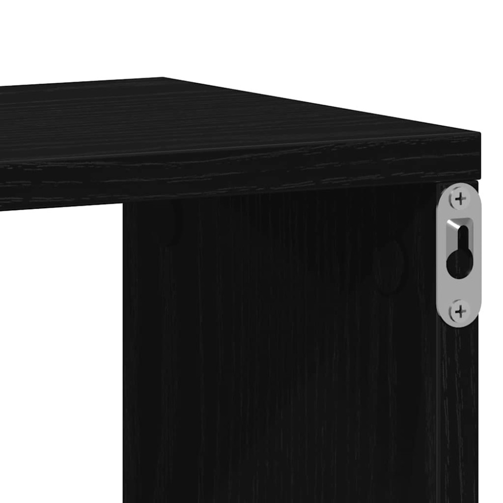 Produktbild för Vägghyllor Cube 2 st svart ek 100x15x30 cm konstruerat trä