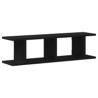 Produktbild för Vägghyllor 2 st svart ek 75x18x20 cm konstruerat trä