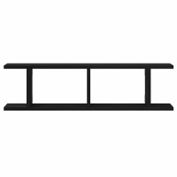 Produktbild för Vägghyllor 2 st svart ek 75x18x20 cm konstruerat trä