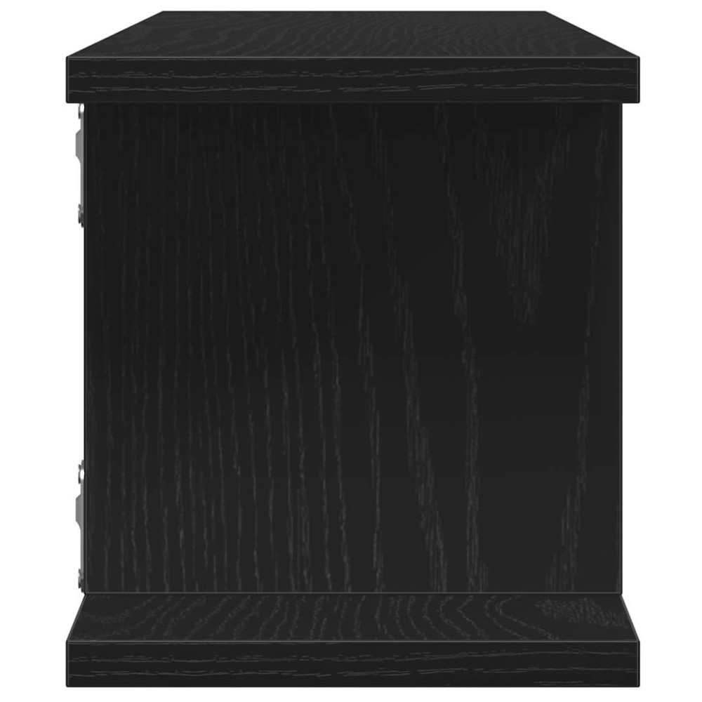 Produktbild för Vägghyllor 2 st svart ek 75x18x20 cm konstruerat trä
