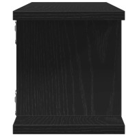 Produktbild för Vägghyllor 2 st svart ek 75x18x20 cm konstruerat trä