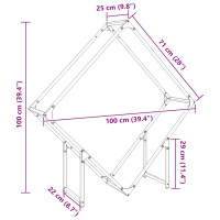 Produktbild för Vedställ vit 100x25x100 cm kallvalsat stål