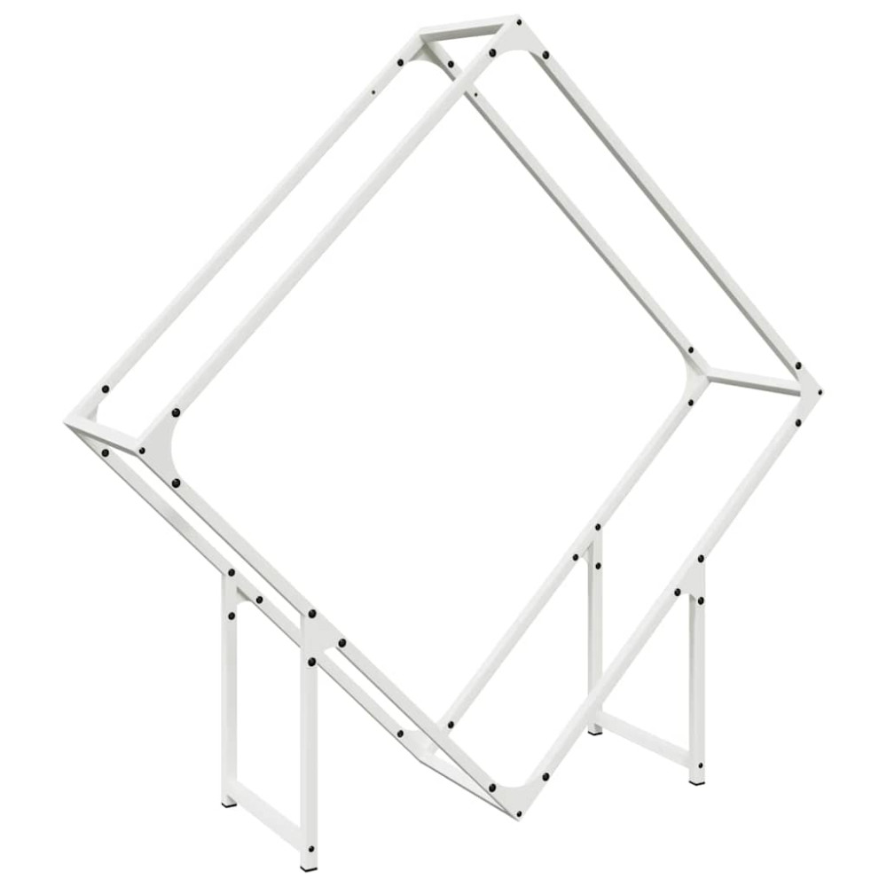 Produktbild för Vedställ vit 100x25x100 cm kallvalsat stål