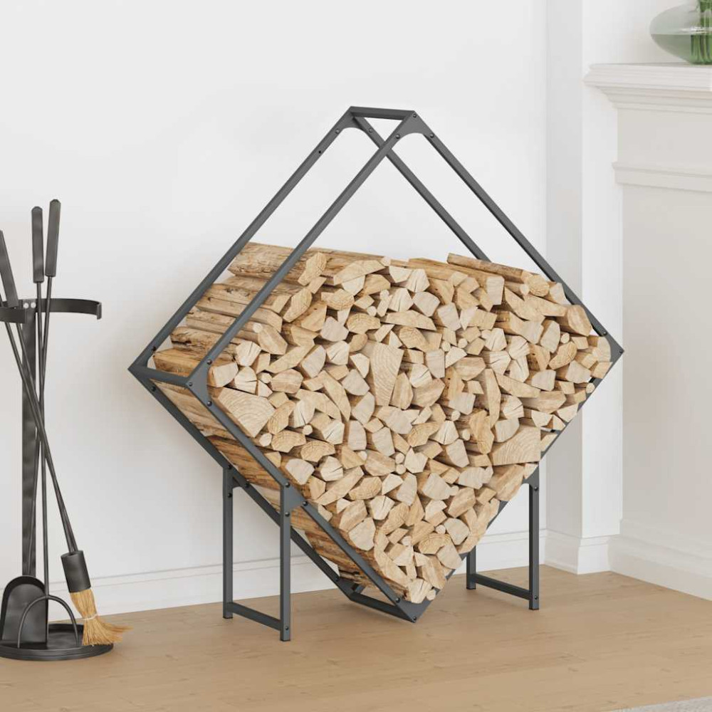 Produktbild för Vedställ antracit 100x25x100 cm kallvalsat stål
