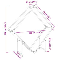 Produktbild för Vedställ olivgrön 100x25x100 cm kallvalsat stål