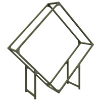 Produktbild för Vedställ olivgrön 100x25x100 cm kallvalsat stål