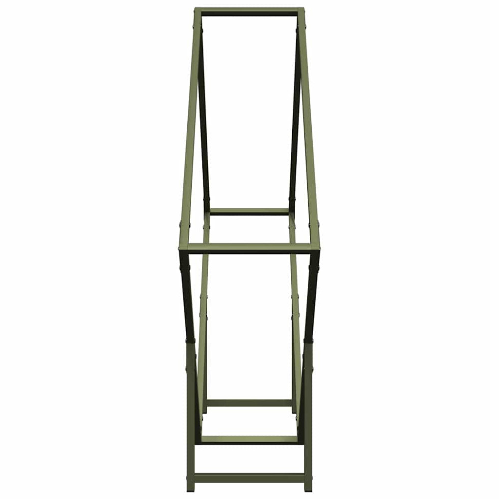 Produktbild för Vedställ olivgrön 100x25x100 cm kallvalsat stål