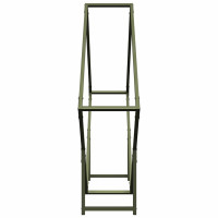 Produktbild för Vedställ olivgrön 100x25x100 cm kallvalsat stål