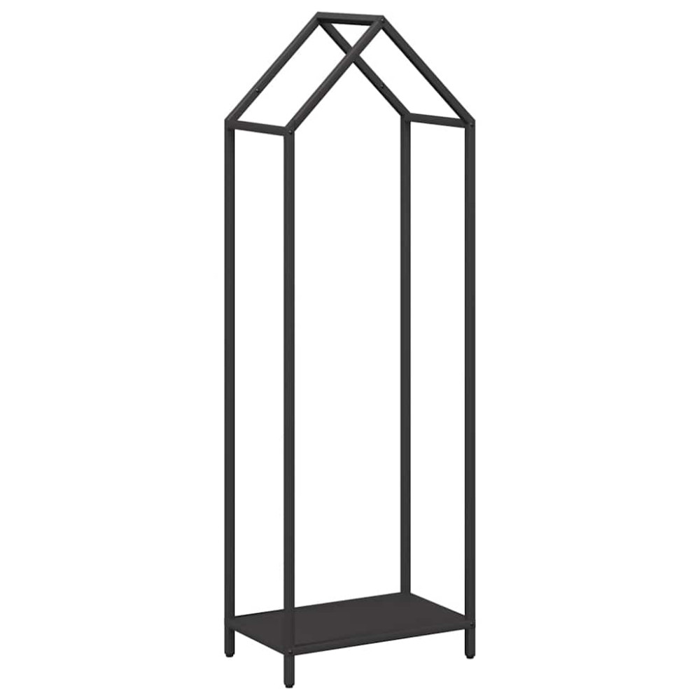 Produktbild för Vedställ svart 40x25x120 cm kallvalsat stål