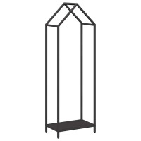 Produktbild för Vedställ svart 40x25x120 cm kallvalsat stål