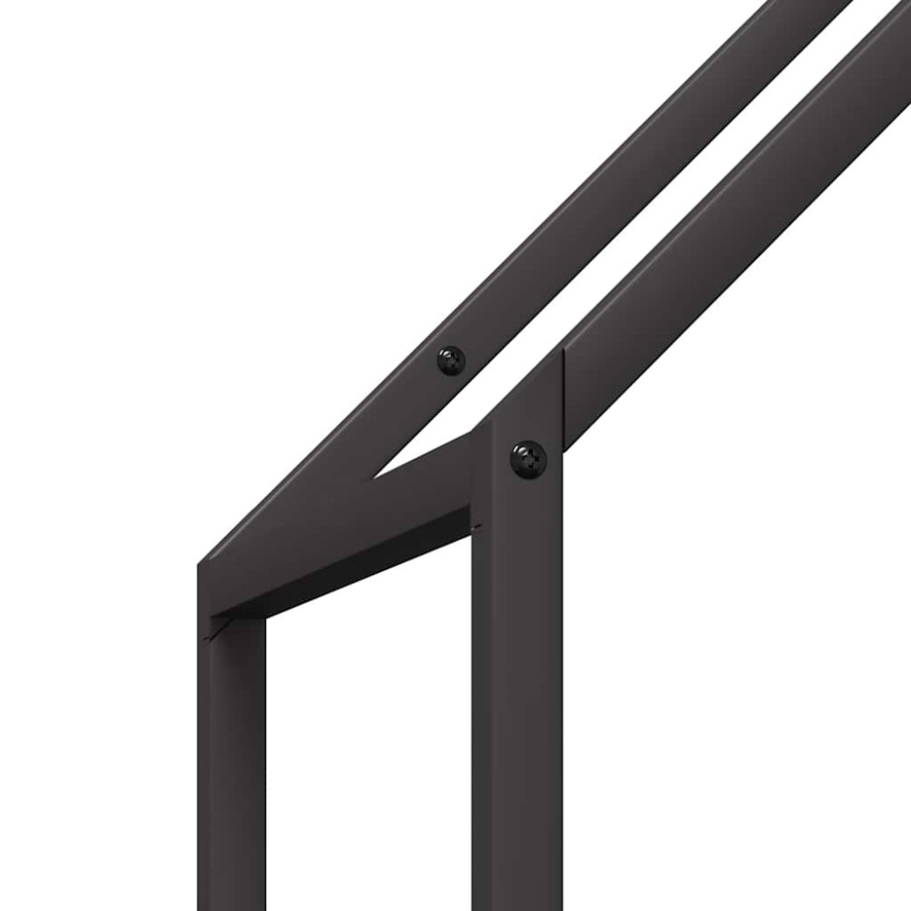 Produktbild för Vedställ svart 40x25x120 cm kallvalsat stål