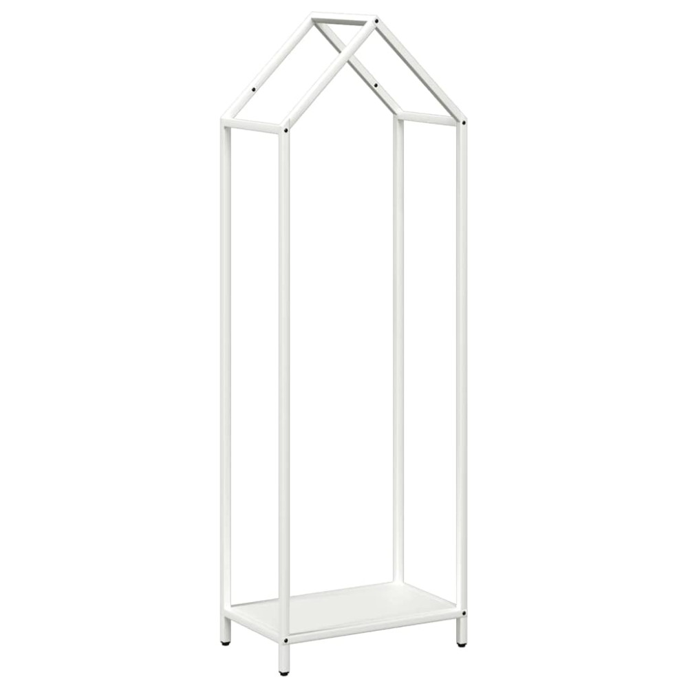 Produktbild för Vedställ vit 40x25x120 cm kallvalsat stål