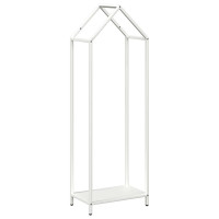 Produktbild för Vedställ vit 40x25x120 cm kallvalsat stål