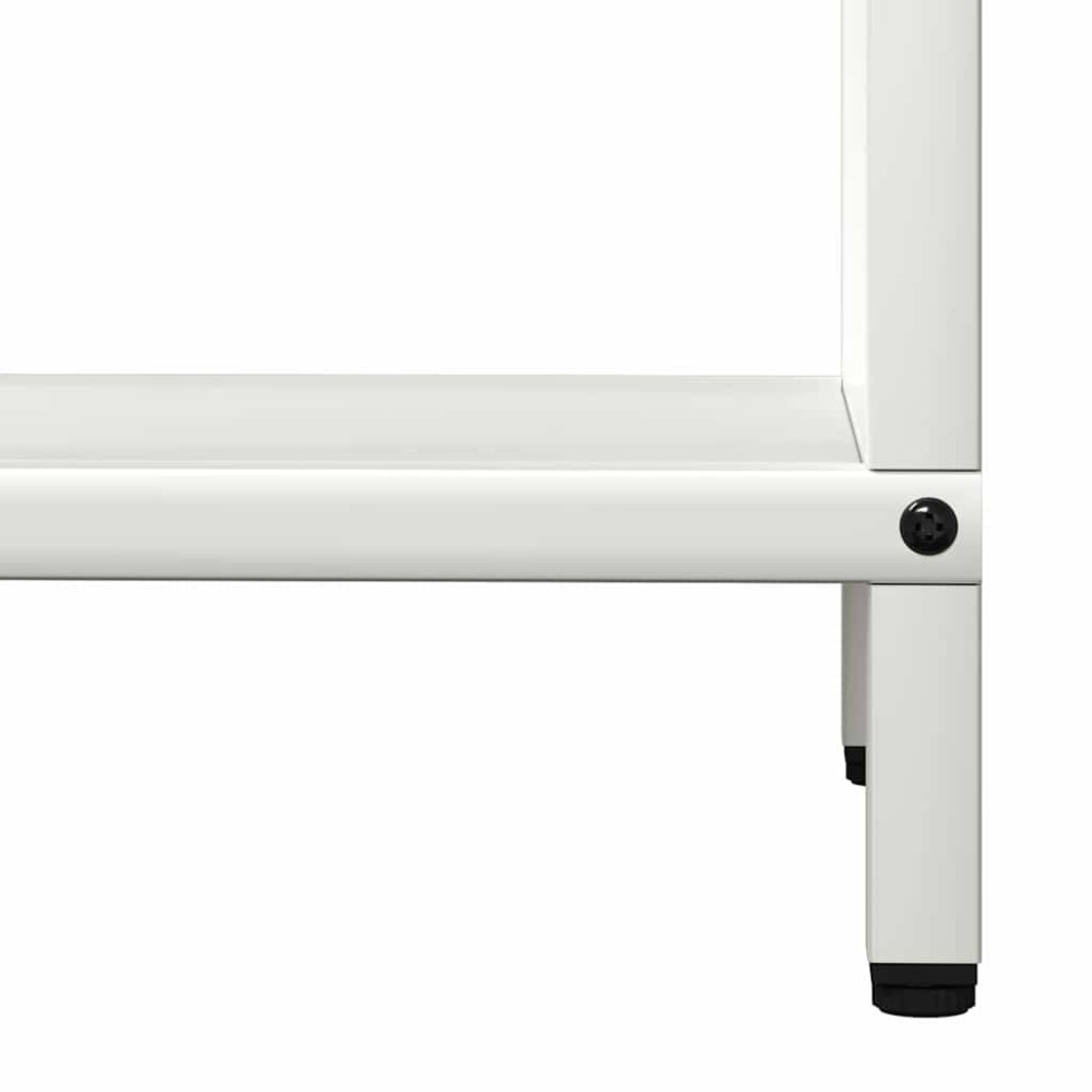 Produktbild för Vedställ vit 40x25x120 cm kallvalsat stål