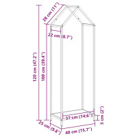 Produktbild för Vedställ olivgrön 40x25x120 cm kallvalsat stål