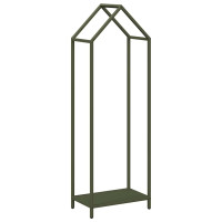 Produktbild för Vedställ olivgrön 40x25x120 cm kallvalsat stål