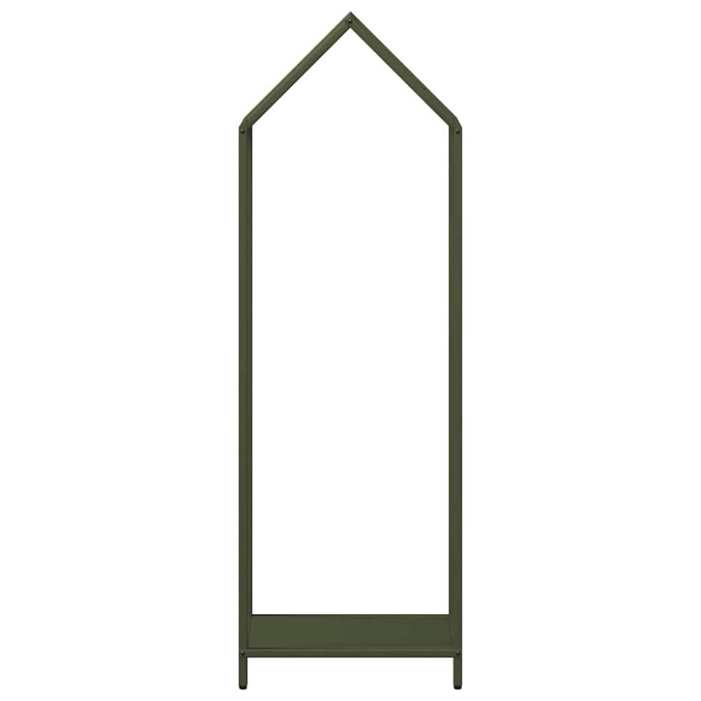 Produktbild för Vedställ olivgrön 40x25x120 cm kallvalsat stål