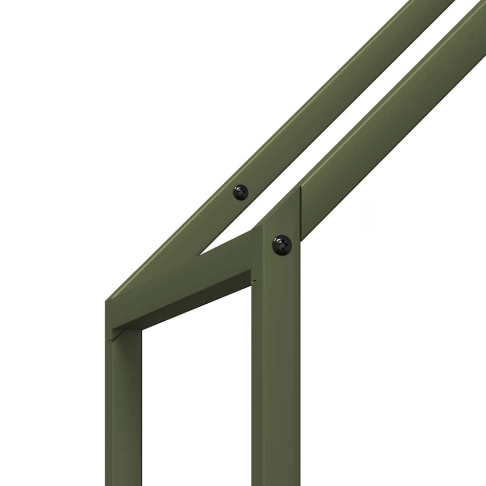 Produktbild för Vedställ olivgrön 40x25x120 cm kallvalsat stål