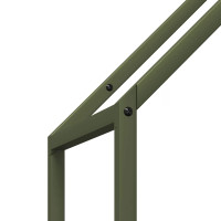 Produktbild för Vedställ olivgrön 40x25x120 cm kallvalsat stål