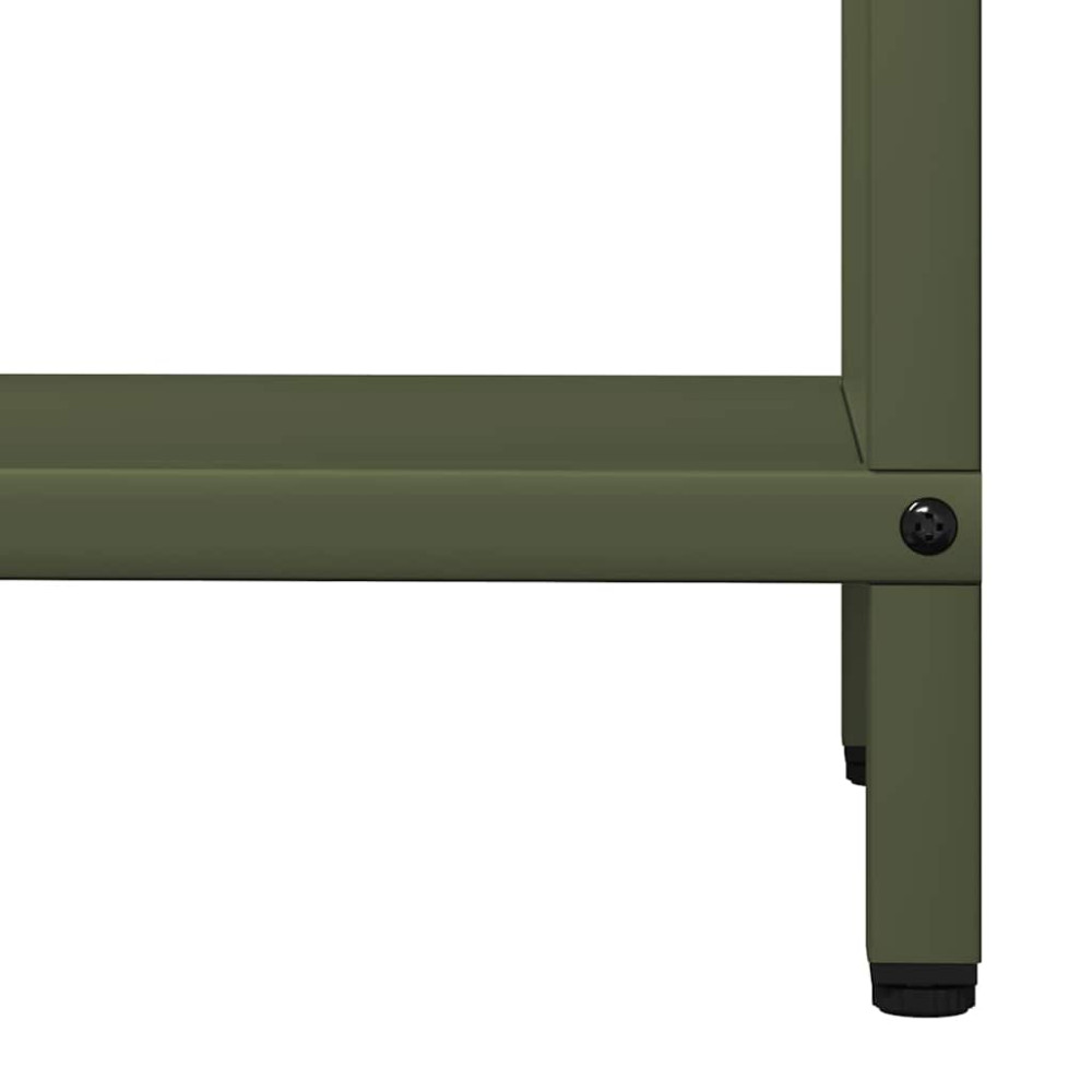 Produktbild för Vedställ olivgrön 40x25x120 cm kallvalsat stål