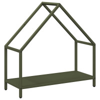 Produktbild för Vedställ olivgrön 60x25x60 cm kallvalsat stål