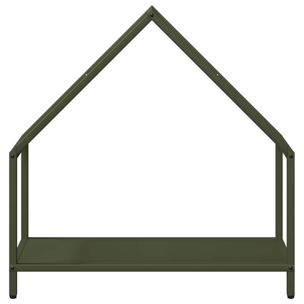 Produktbild för Vedställ olivgrön 60x25x60 cm kallvalsat stål
