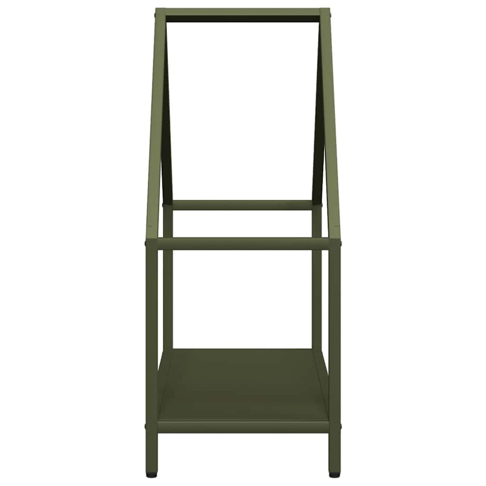 Produktbild för Vedställ olivgrön 60x25x60 cm kallvalsat stål
