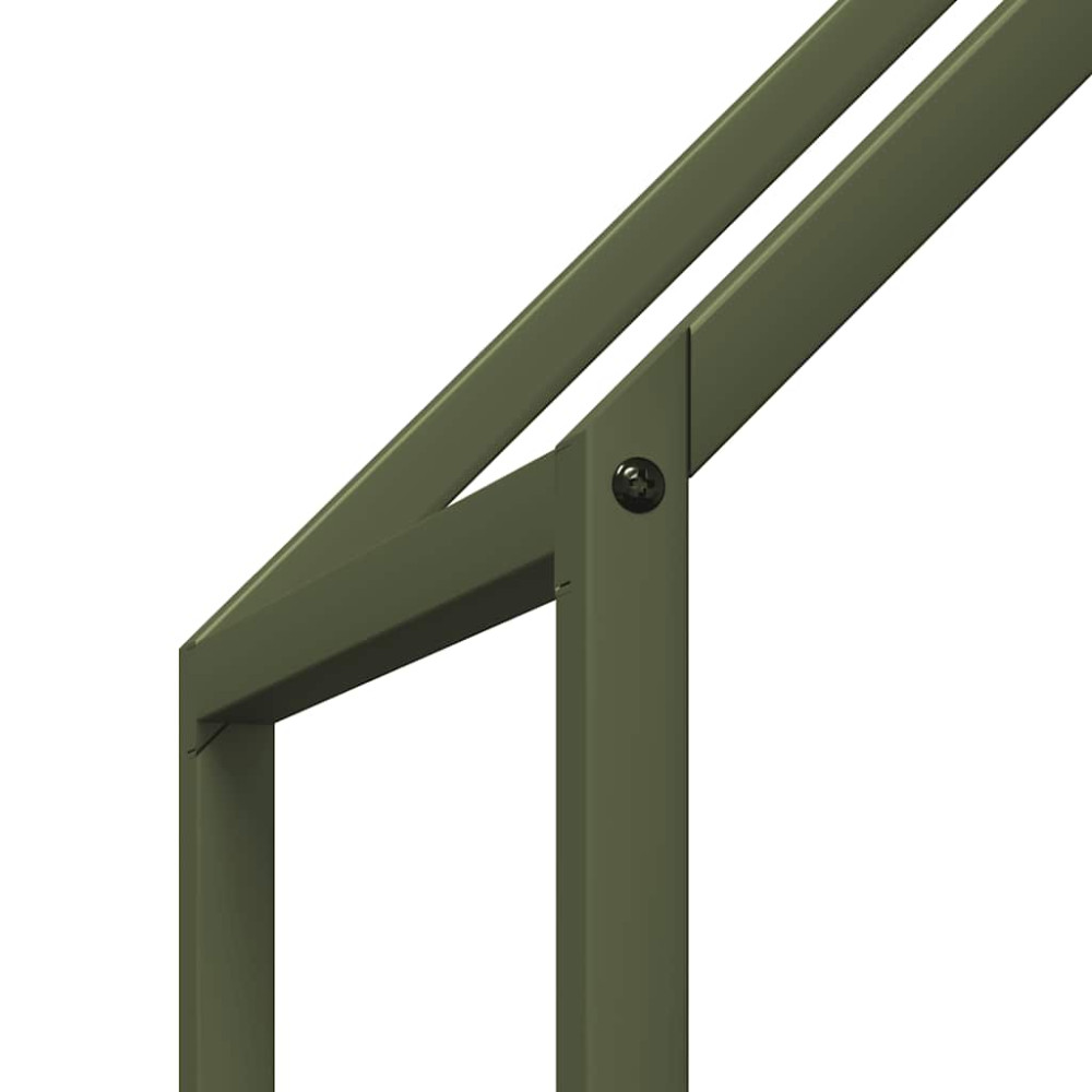 Produktbild för Vedställ olivgrön 60x25x60 cm kallvalsat stål