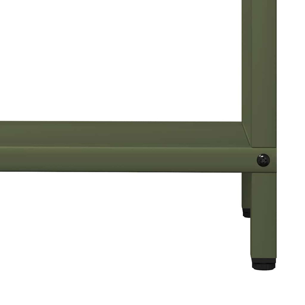 Produktbild för Vedställ olivgrön 60x25x60 cm kallvalsat stål