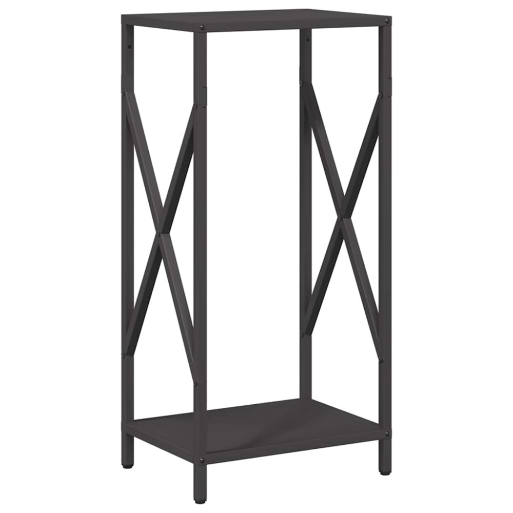 Produktbild för Vedställ svart 34x25x70 cm kallvalsat stål