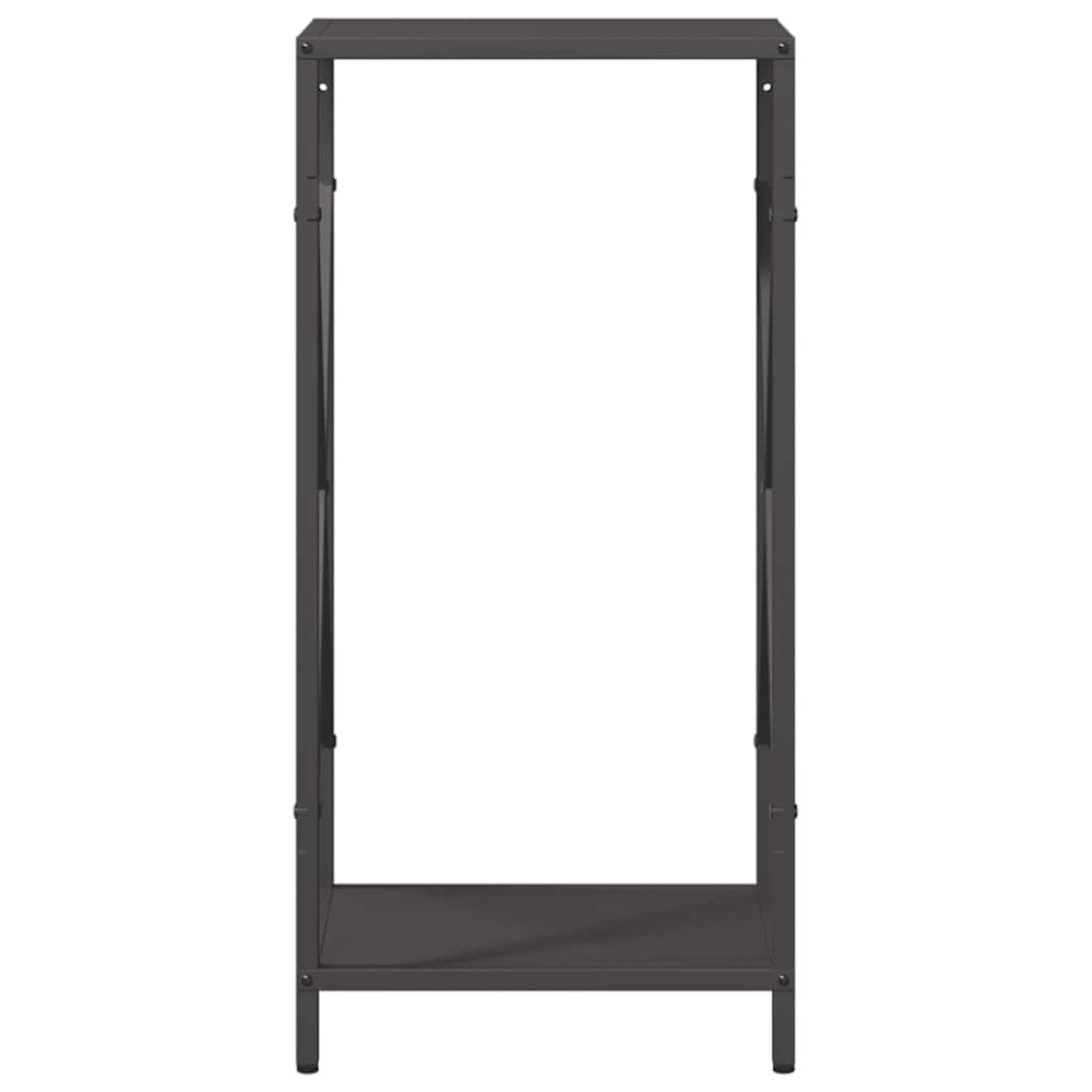 Produktbild för Vedställ svart 34x25x70 cm kallvalsat stål