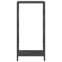 Produktbild för Vedställ svart 34x25x70 cm kallvalsat stål