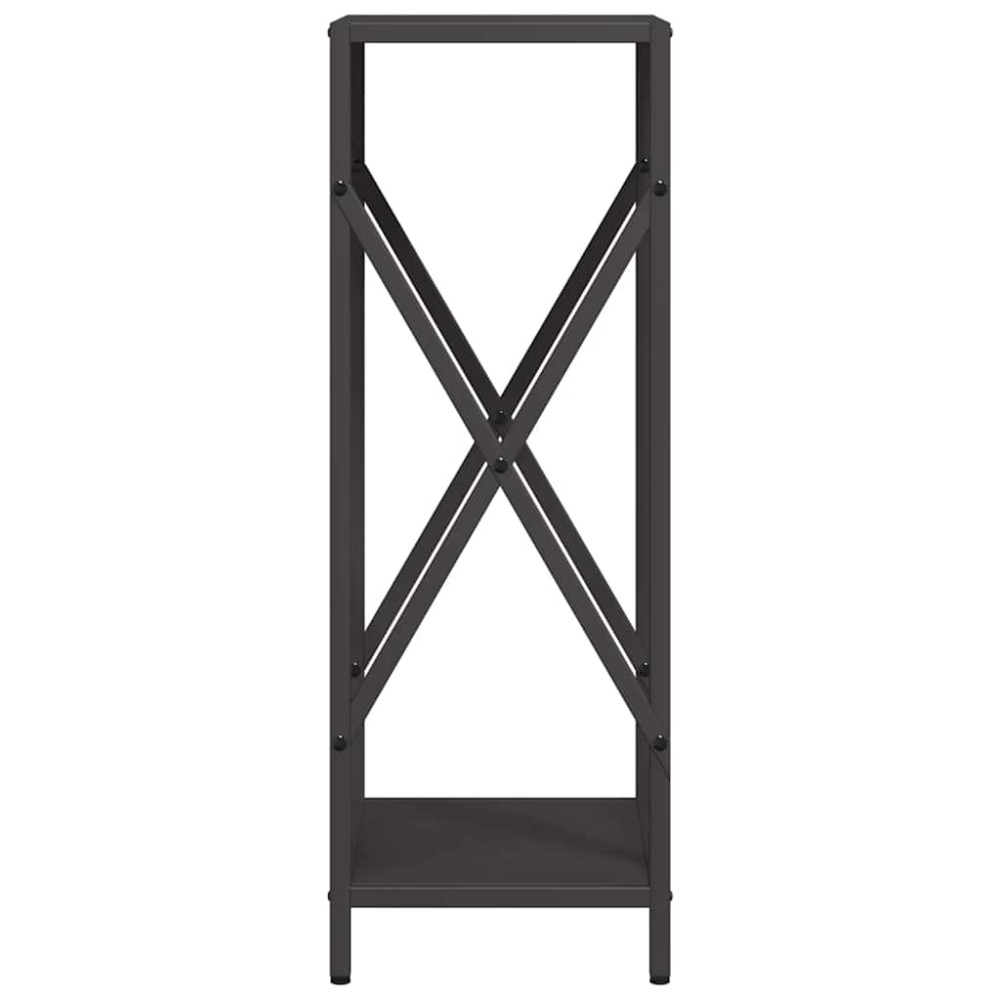 Produktbild för Vedställ svart 34x25x70 cm kallvalsat stål
