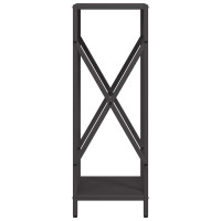 Produktbild för Vedställ svart 34x25x70 cm kallvalsat stål
