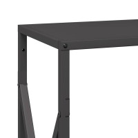 Produktbild för Vedställ svart 34x25x70 cm kallvalsat stål
