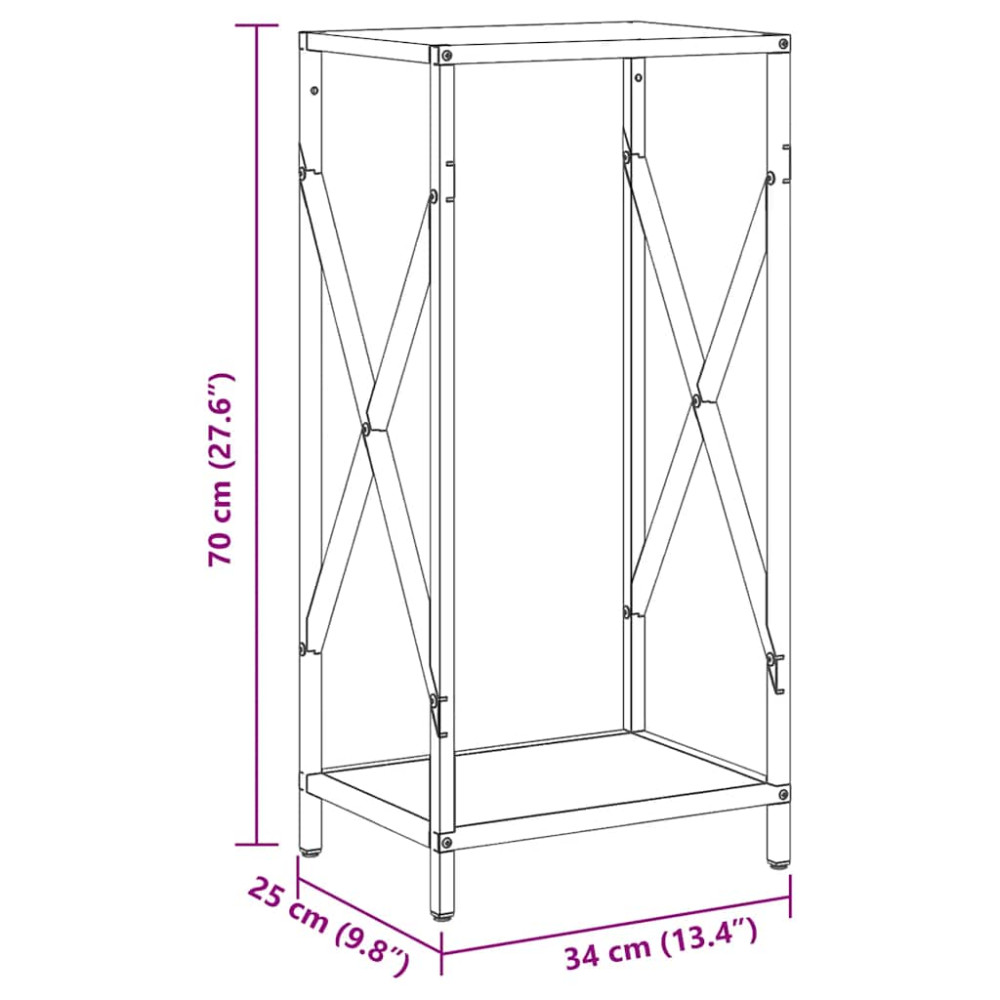 Produktbild för Vedställ vit 34x25x70 cm kallvalsat stål