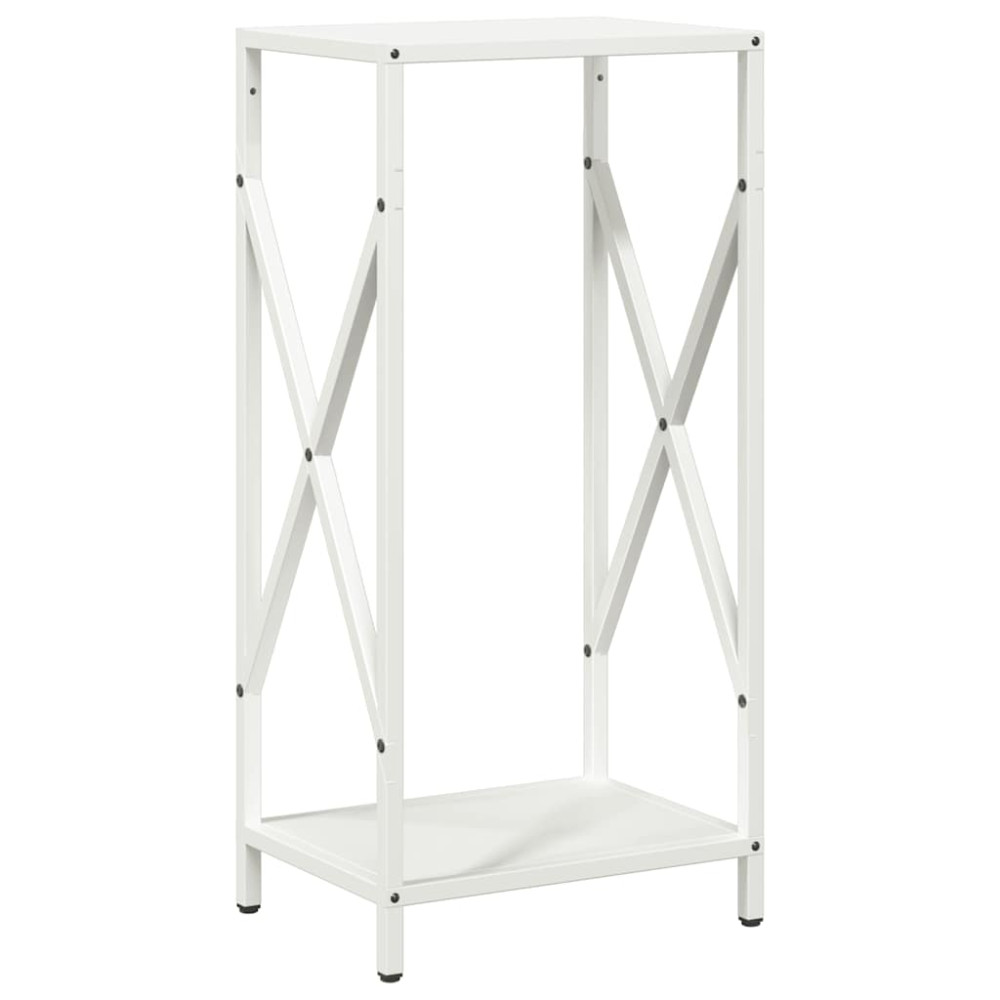 Produktbild för Vedställ vit 34x25x70 cm kallvalsat stål