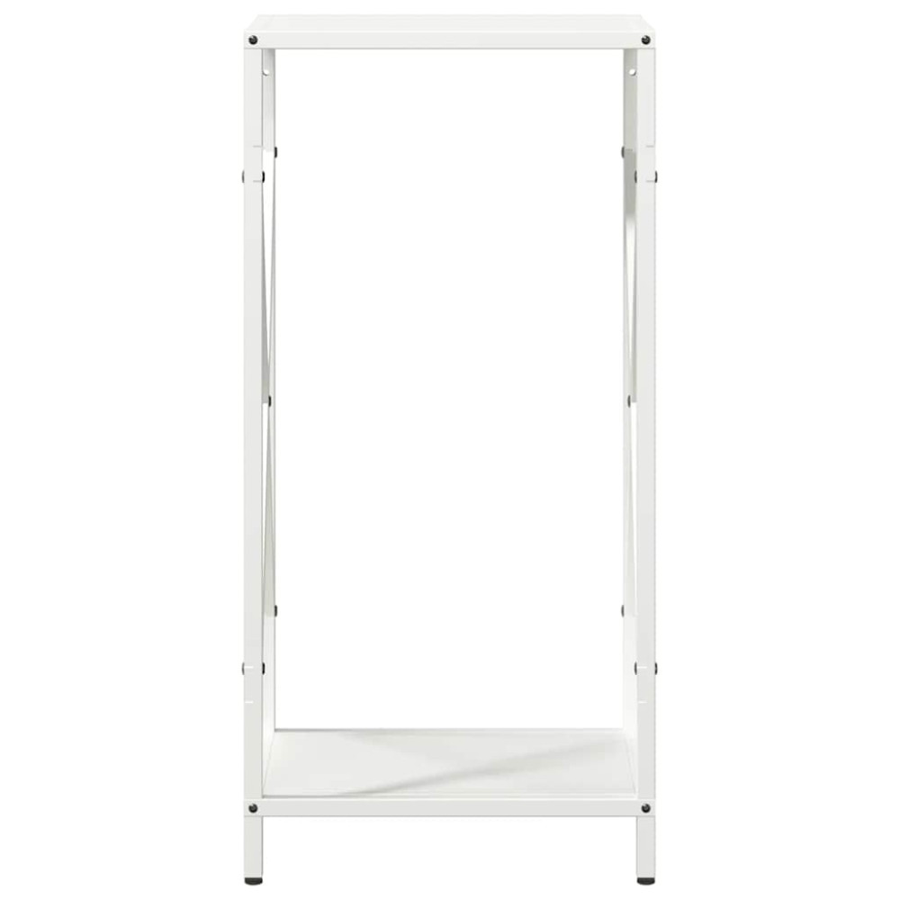 Produktbild för Vedställ vit 34x25x70 cm kallvalsat stål