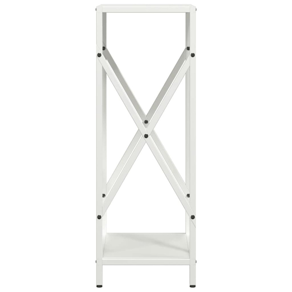 Produktbild för Vedställ vit 34x25x70 cm kallvalsat stål