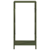 Produktbild för Vedställ olivgrön 34x25x70 cm kallvalsat stål